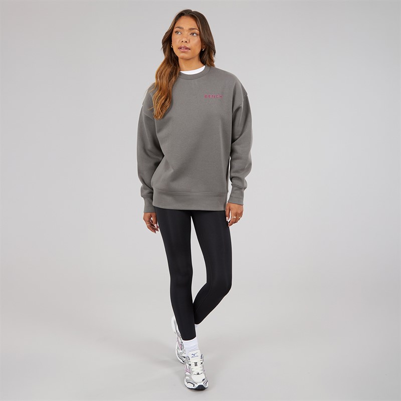 Bench Womens Serrie Oversized Crew Sweat Charcoal
