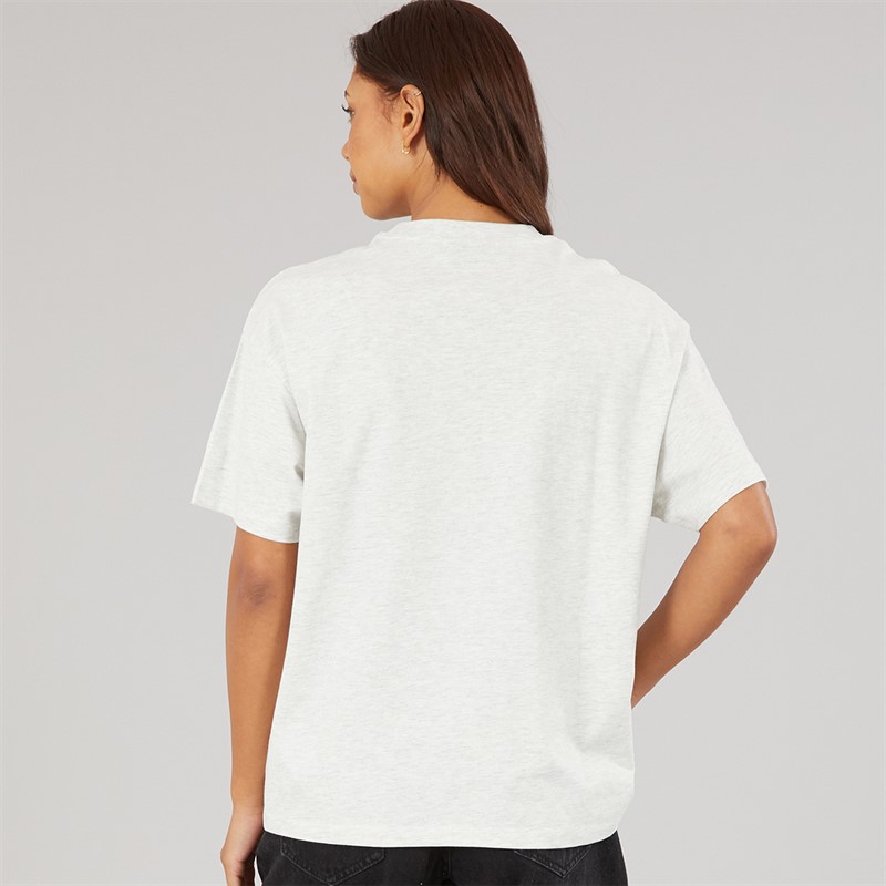 Bench Womens Alta Oversized T-Shirt With Graphic Print Ice Grey Marl
