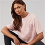 Bench Womens Bianchi Oversized T-Shirt With Puff Print Light Dusky Pink