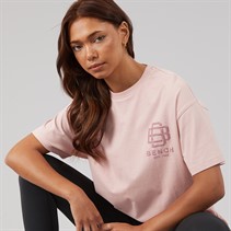 Bench Womens Bianchi Oversized T-Shirt With Puff Print Light Dusky Pink
