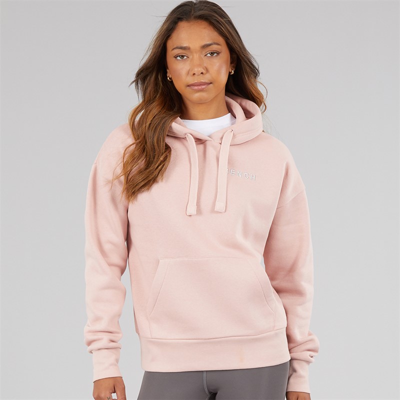 Bench Womens Amba Hoodie With Boucle Graphic Light Dusky Pink
