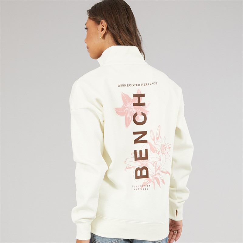 Bench Womens Farla Oversized 1/4 Zip Winter White