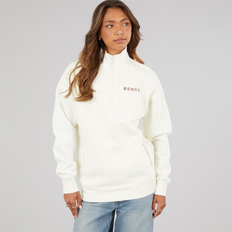 Bench Womens Farla Oversized 1/4 Zip Winter White