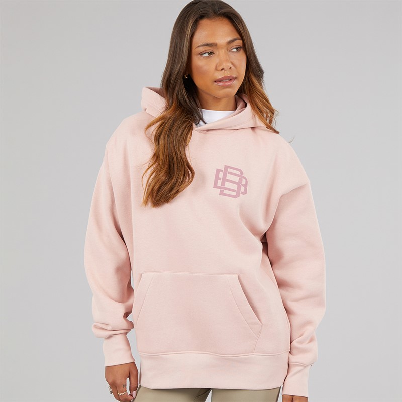 Bench Womens Rietta Oversized Hoodie With Graphic Light Dusky Pink