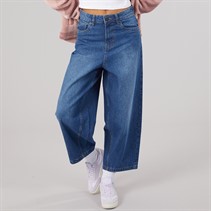 Bench Womens Berri Barrel Leg Jeans Mid Blue