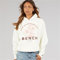 Bench Womens Olly Oversized Hoodie With Graphic Print Winter White