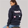 Bench Womens Fessa Oversized Hoodie With Graphic Print Navy