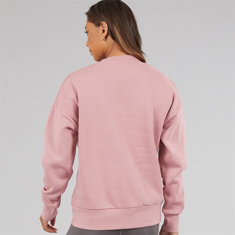 Bench Womens Kaye Crew Sweat With Glitter Graphic Nostalgic Pink