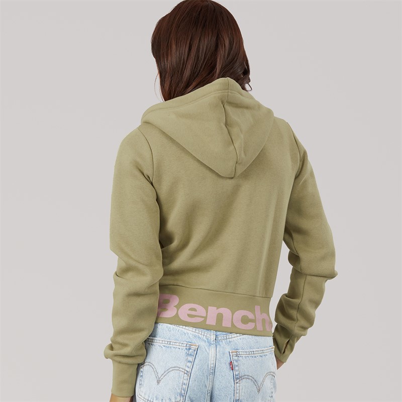 Bench Womens Chessa Fit Zip Thru Hoodie Washed Khaki