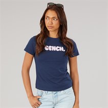 Bench Womens Ress Baby Fit T-Shirt With Graphic Print Navy