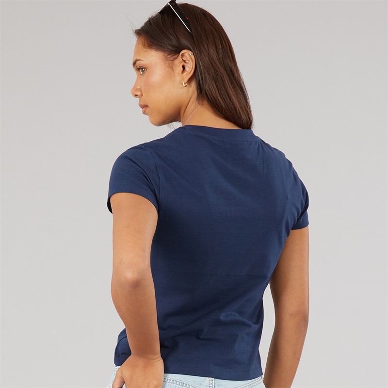 Bench Womens Ress Baby Fit T-Shirt With Graphic Print Navy