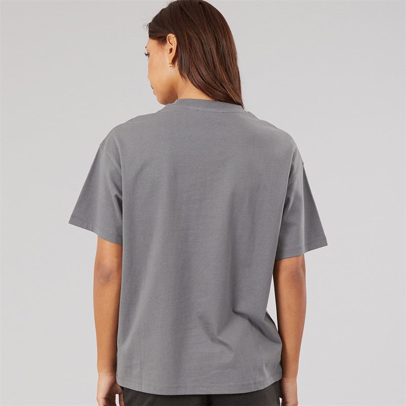 Bench Womens Alta Oversized T-Shirt With Graphic Print Charcoal