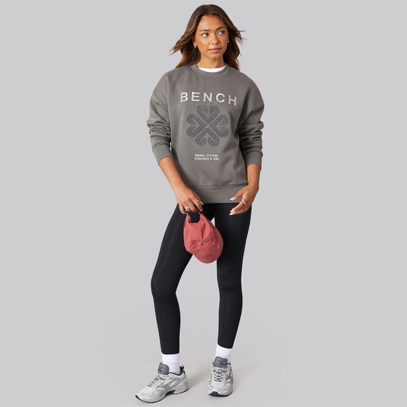 Bench Womens Derma Crew Sweatshirt Charcoal
