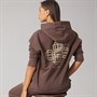 Bench Womens Rietta Oversized Hoodie With Graphic Coffee