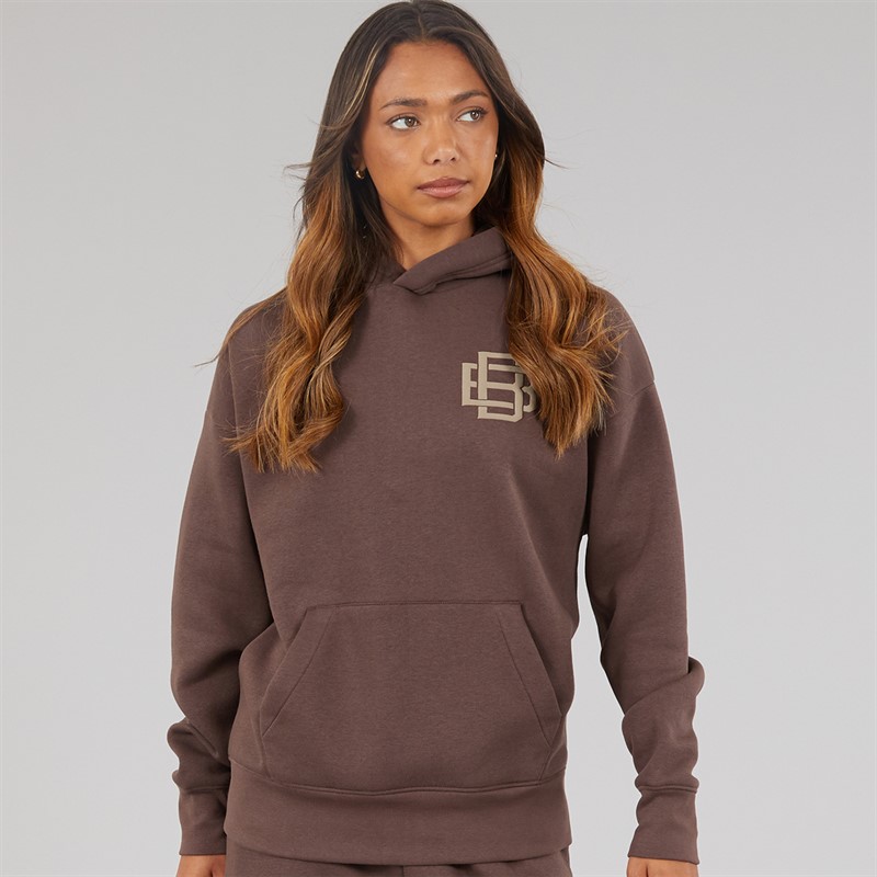 Bench Womens Rietta Oversized Hoodie With Graphic Coffee