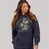 Bench Womens Olly Oversized Hoodie With Graphic Print Navy