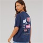 Bench Womens Ayenn Oversized T-Shirt With Graphic Print Navy