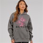 Bench Womens Olly Oversized Hoodie With Graphic Print Charcoal