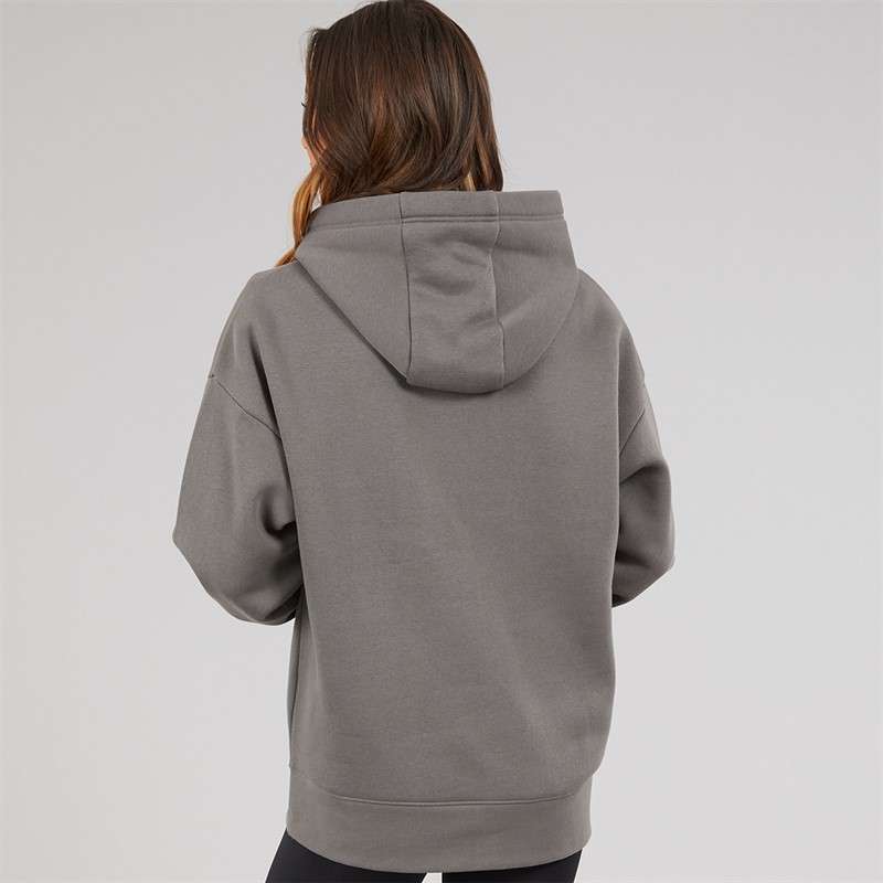 Bench Womens Olly Oversized Hoodie With Graphic Print Charcoal