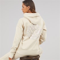 Bench Womens Dess Hoodie With Glitter Graphic Dark Chalk