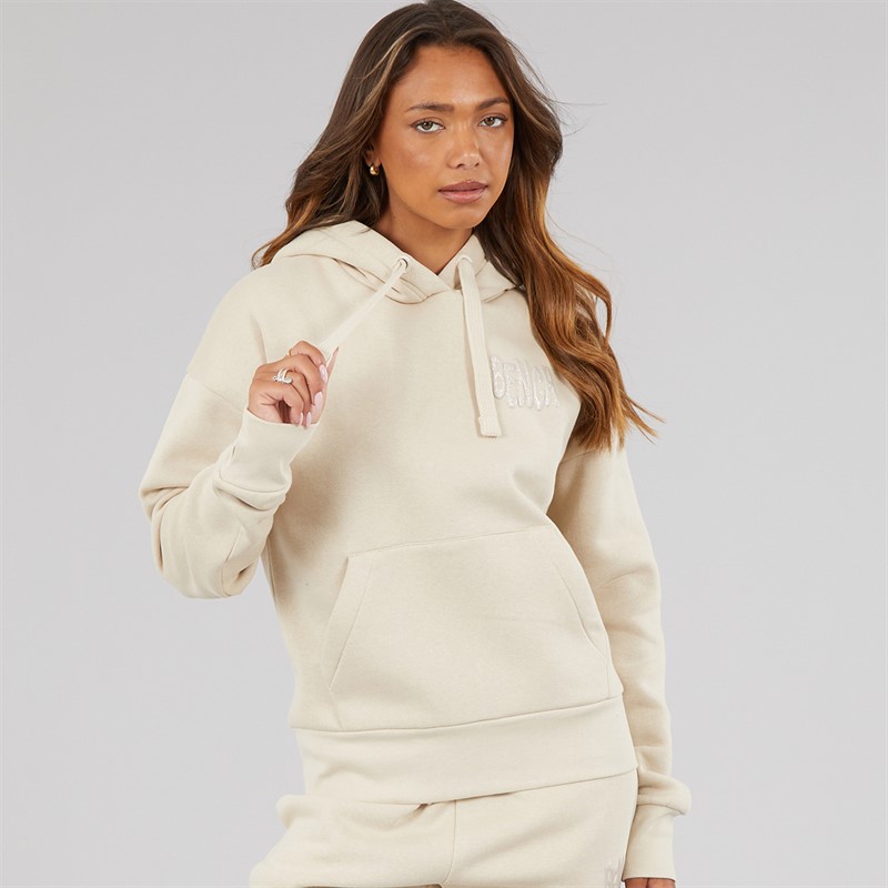Bench Womens Dess Hoodie With Glitter Graphic Dark Chalk