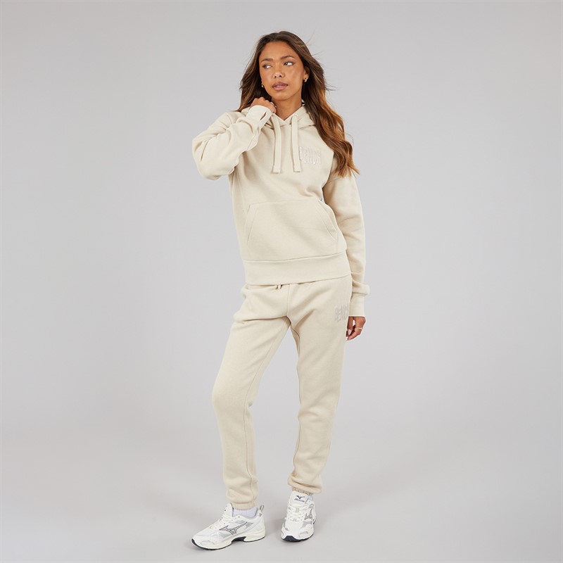Bench Womens Dess Hoodie With Glitter Graphic Dark Chalk