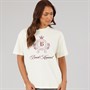 Bench Womens Kaiden Oversized T-Shirt With Crest Graphic Winter White