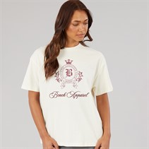 Bench Womens Kaiden Oversized T-Shirt With Crest Graphic Winter White