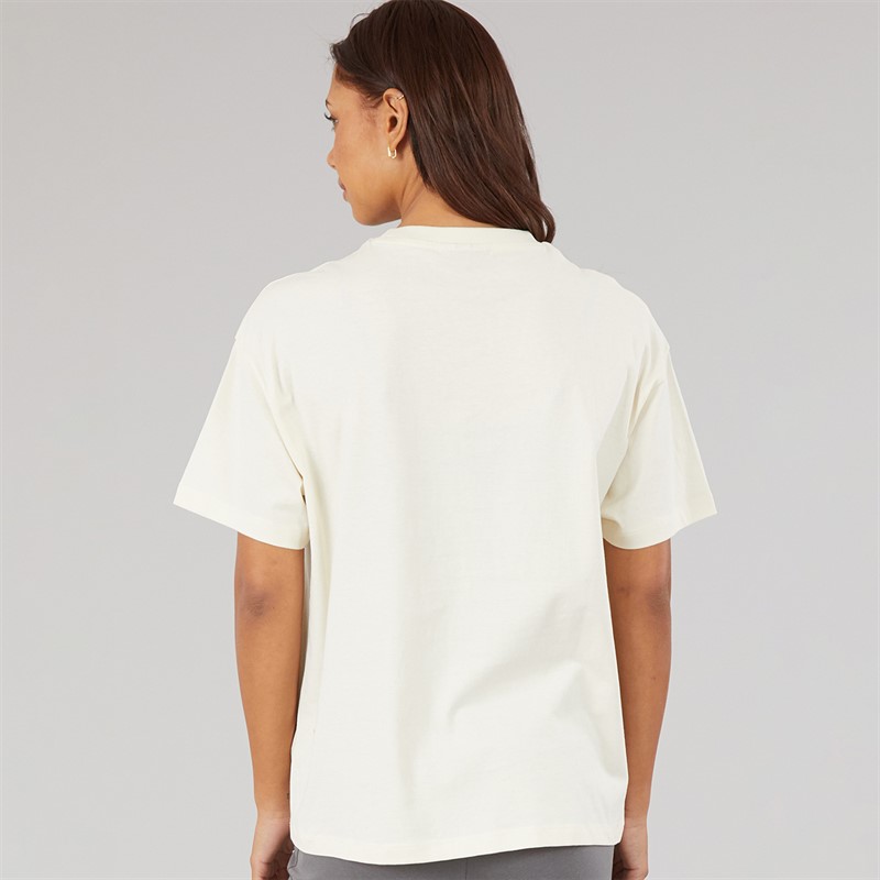 Bench Womens Kaiden Oversized T-Shirt With Crest Graphic Winter White