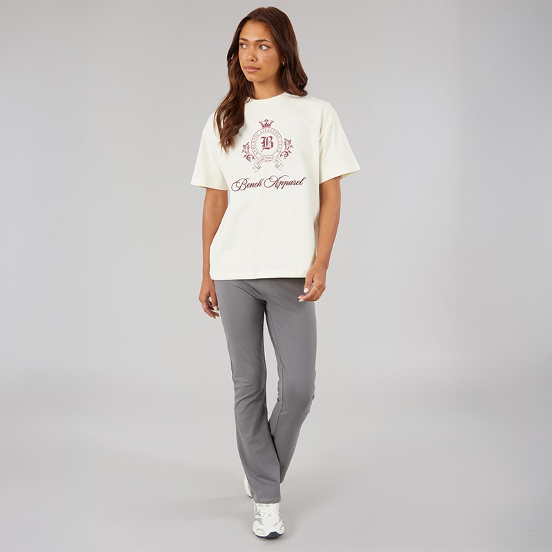 Bench Womens Kaiden Oversized T-Shirt With Crest Graphic Winter White