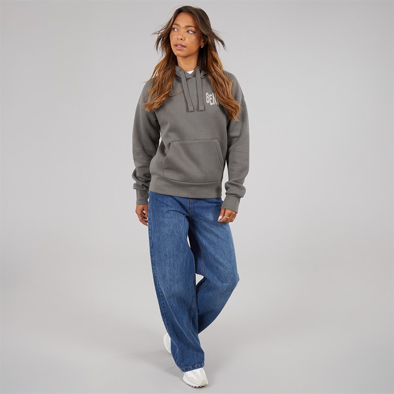 Bench Womens Dess Hoodie With Glitter Graphic Charcoal