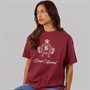 Bench Womens Kaiden Oversized T-Shirt With Crest Graphic Cordovan