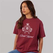 Bench Womens Kaiden Oversized T-Shirt With Crest Graphic Cordovan