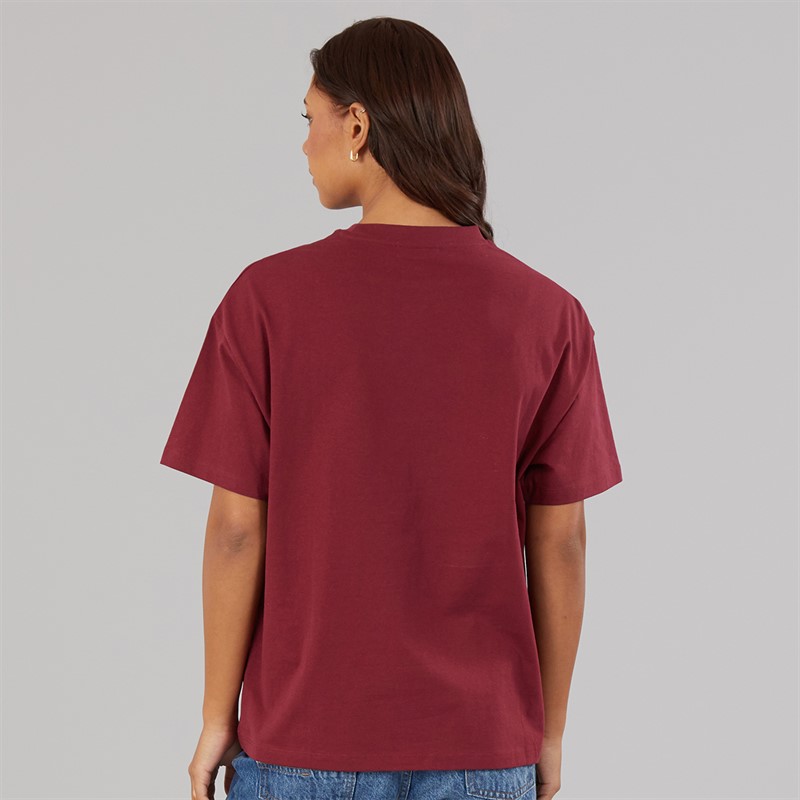 Bench Womens Kaiden Oversized T-Shirt With Crest Graphic Cordovan