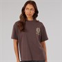 Bench Womens Bianchi Oversized T-Shirt With Puff Print Coffee