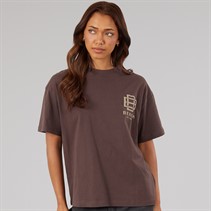 Bench Womens Bianchi Oversized T-Shirt With Puff Print Coffee
