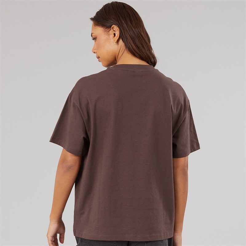 Bench Womens Bianchi Oversized T-Shirt With Puff Print Coffee
