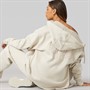 Bench Womens Clari Oversize Zip Thru With Graphic Stone Grey