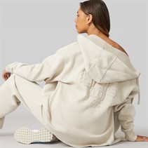 Bench Womens Clari Oversize Zip Thru With Graphic Stone Grey