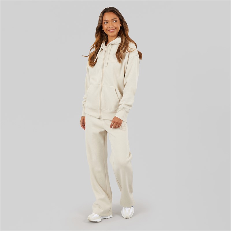 Bench Womens Clari Oversize Zip Thru With Graphic Stone Grey