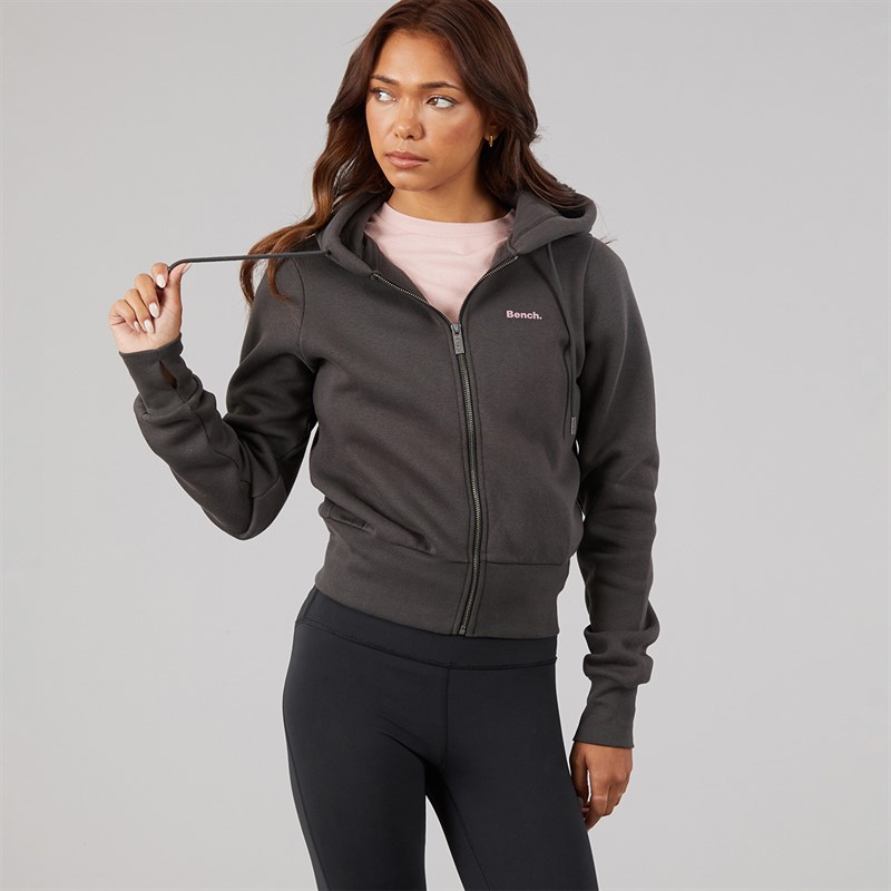 Bench Womens Chessa Fit Zip Thru Hoodie Black