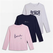 Bench Girls Starlingo Three Pack Long Sleeve T-Shirts Multi