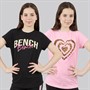 Bench Girls Melodia Two Pack T-Shirts Black/Fairytale Pink