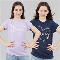 Bench Girls Moonspark Two Pack T-Shirts Navy/Light Lavender