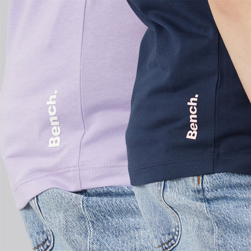 Bench Girls Moonspark Two Pack T-Shirts Navy/Light Lavender