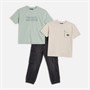 Bench Boys Two Pack T-Shirts And Jeans Set Green