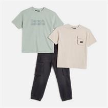 Bench Boys Two Pack T-Shirts And Jeans Set Green