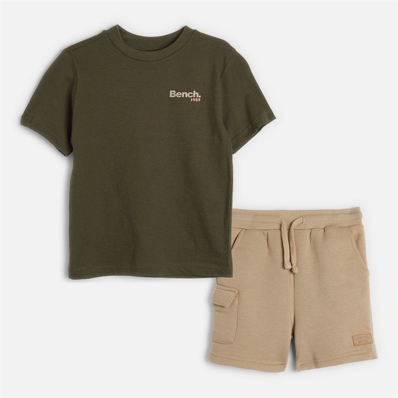 Bench Boys Two Pack T-Shirts Shorts And Joggers Four Piece Set Green