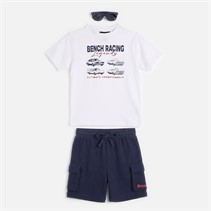 Bench Boys T-Shirt Shorts And Sunglasses Set Navy