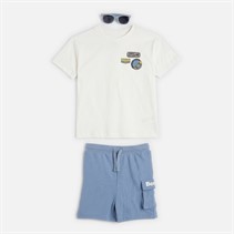 Bench Boys T-Shirt Shorts And Sunglasses Set Blue